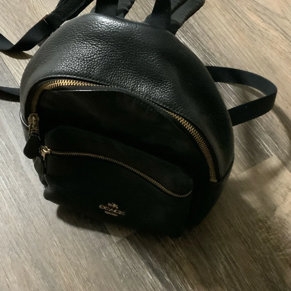 Coach Black Backpack with Gold Accents - Picture 3 of 6